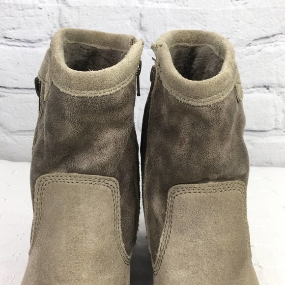 BareTraps Kammy Tan Leather Zip Up Round Toe Chunky Heel Ankle Boot Women's 11M - Picture 3 of 14